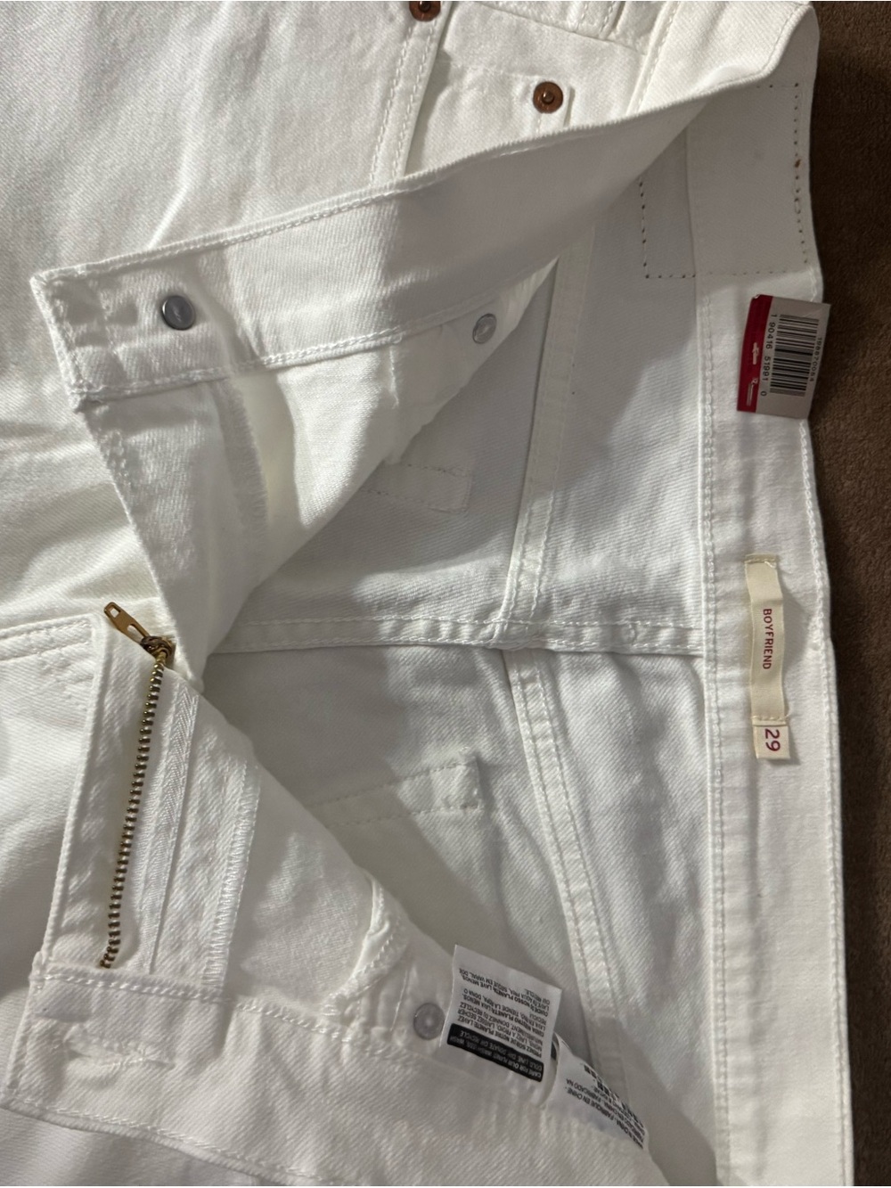 Levi's White Boyfriend Jeans - Picture 5 of 7